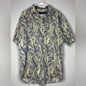 Tommy Bahama Short-Sleeve Floral Print Shirt - Yellow & Navy